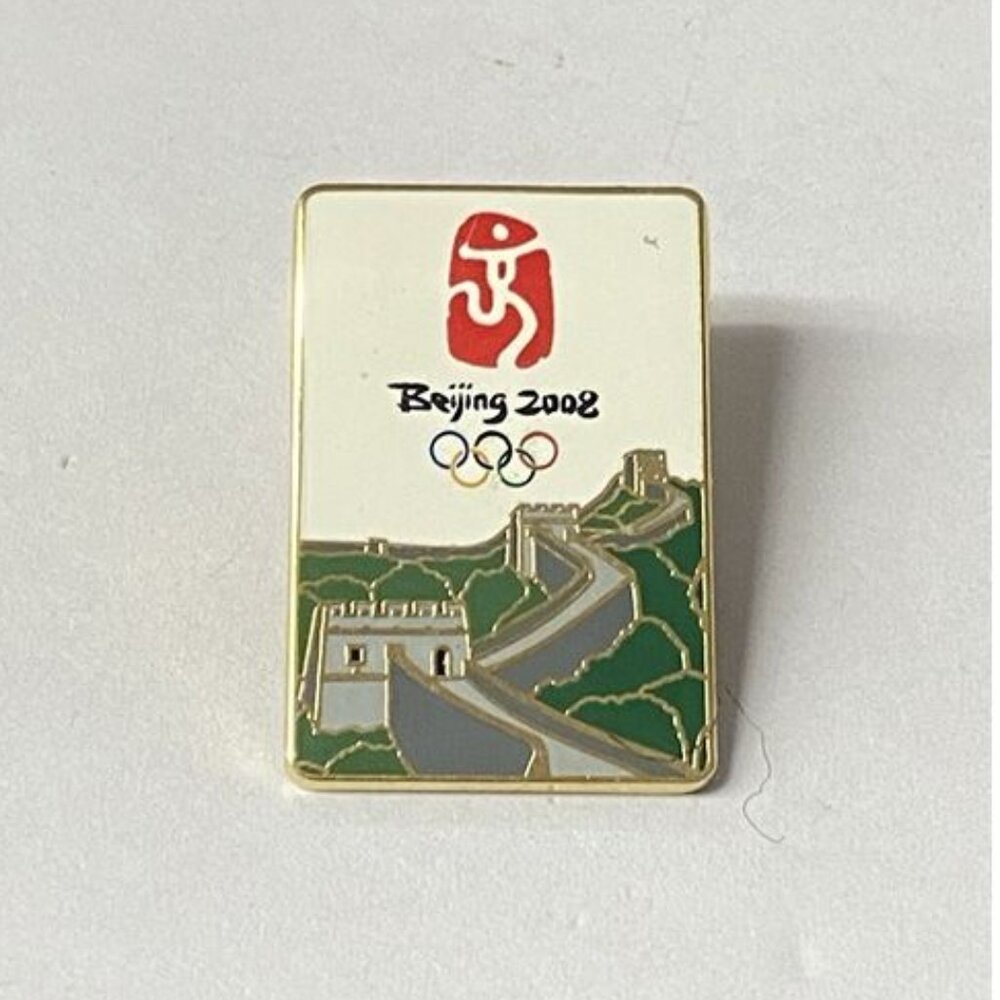 Olympic 2008 Beijing Great Wall Pinback Lapel Pin Hat China
